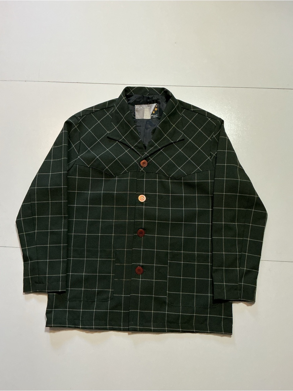 Vintage Kikwear California Smooth Cuts Made In USA Green Button Jacket